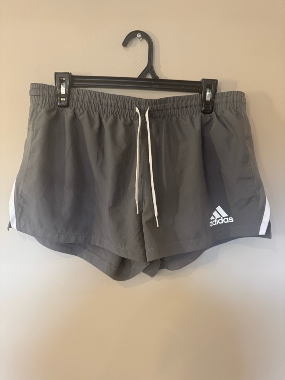 adidas Women’s Gray Athletic Shorts with White Accents